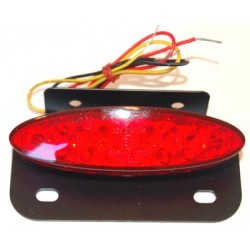 Achterlicht LED + kentekenplaat houder rood universeel