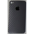 Iphone 4 / Iphone 4S sticker cover grijs carbon met zwart Apple logo